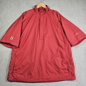 Sun Mountain Outerwear Mens XL Red Short Sleeve Halfzip Performance Rain Shirt
